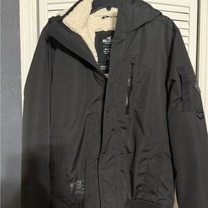 Hollister Men’s Black Hooded Sherpa-Lined Field Jacket